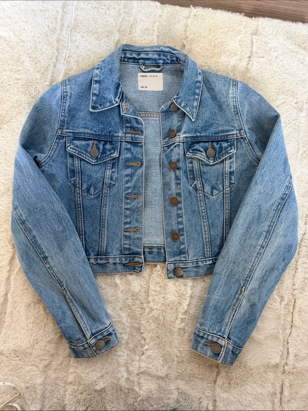 ASOS Cropped Light Blue Denim Jacket